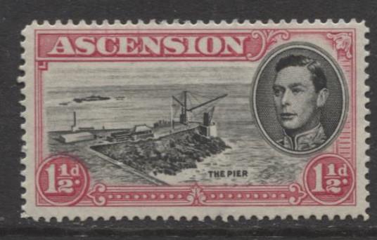 ASCENSION- Scott 42A - The Pier -1949 - MNH - Single 1.1/2d Stamp