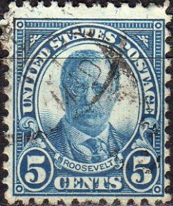 United States 637 - Used - 5c Theodore Roosevelt (1927) (5) +