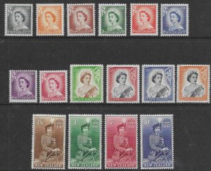 New Zealand 288-301  1953  set 16  FVF Mint hinged