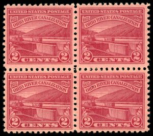 US Sc 681 VF/MNH BLOCK of 4 - 1929 2¢ - Ohio River Canalization - Very Well Cent