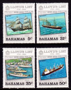 Bahamas 1984 Lloyd's Visit Complete Mint MNH Set SC 555-558