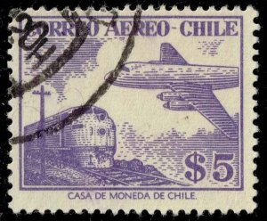 Chile #C183 Diesel Locomotive and Douglas DC-6B; Used