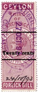 (I.B) Ceylon Revenue : Foreign Bill 20c on 2R 25c OP (Third)