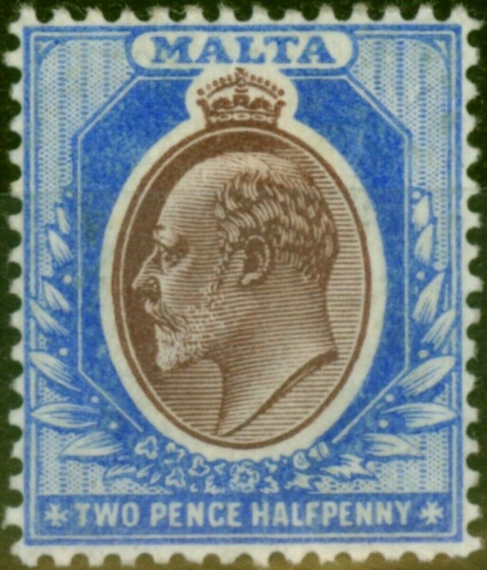 Malta 1904 2 1/2d Maroon & Blue SG52 Fine MM 