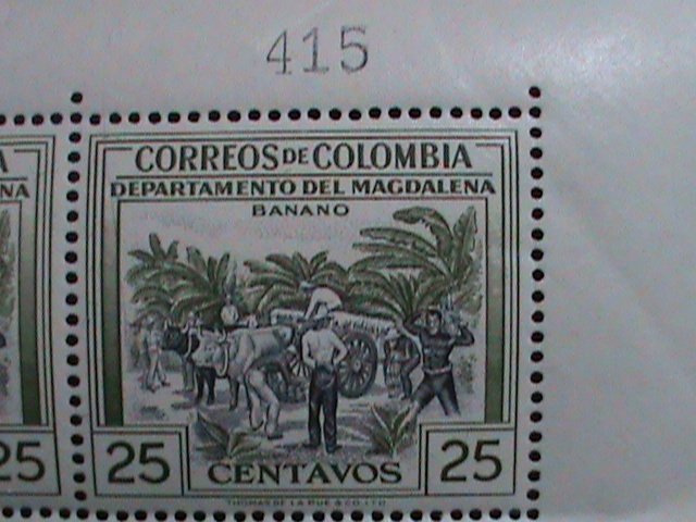 COLUMBIA 1956 SC#656 BANANA PLANTATION-MAGDALENA MNH-PLATE BLOCK VERY FINE