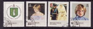 Virgin Is.-SC#430-3-used set-1982-Princess Diana-Royalty-