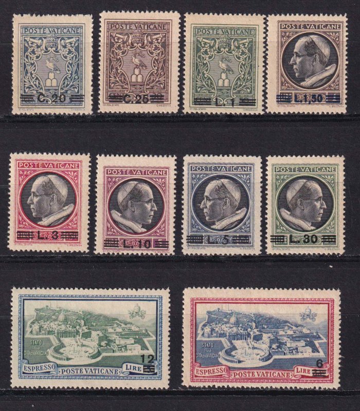 1945 - VATICAN - Scott #102-109, E7-E8 - MNH **