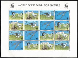 TRISTAN DA CUNHA 1999 Albatross/ WWF Sheet; Scott 635a, SG 651a; MNH