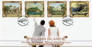 Pitcairn Islands 2015 FDC Pitcairn on Canvas 4v Set Cover Paintings Art Ships
