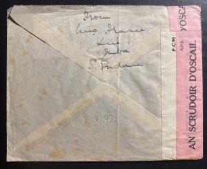 1942 Juba Sudan Dual Censored Airmail Cover to Delgany Ireland