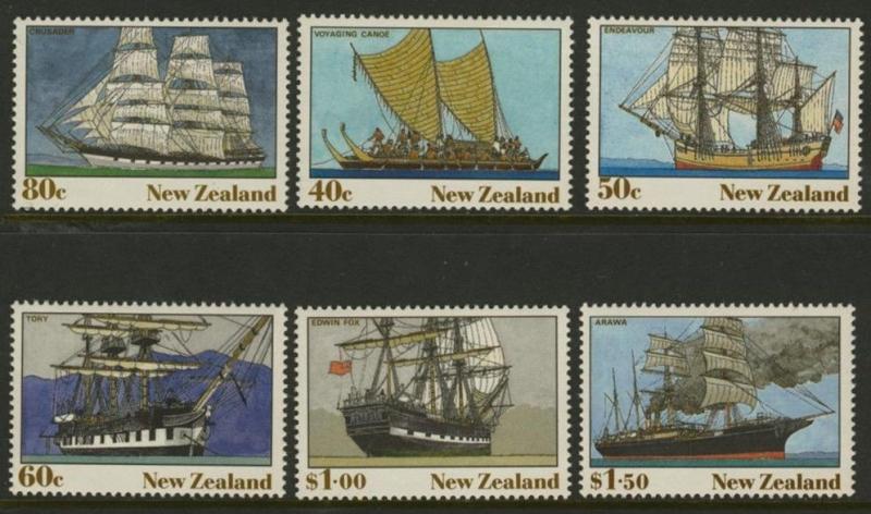 New Zealand 980-5 MNH Ships, Polynesian Canoe, Sailing Ship