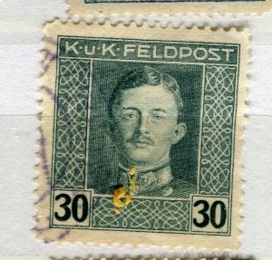 AUSTRIA; 1917-18 early Karl I , KuK Feldpost issue used 30h. value