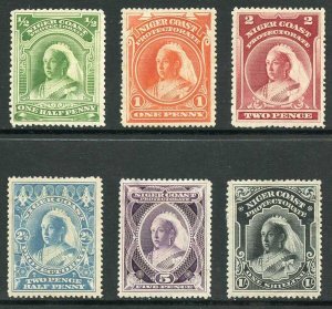 Niger Coast SG51/2 1894 Set of 6 no wmk Mint (Hinge remainders) Cat 120 pounds