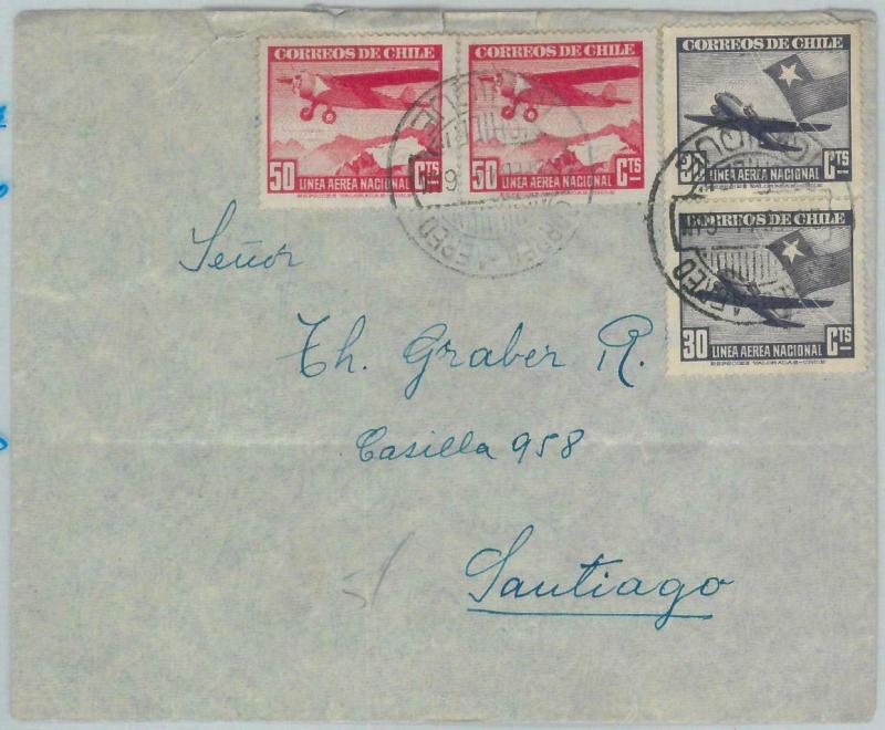 81546 - CHILE - POSTAL HISTORY -   COVER from IQUIQUE to SANTIAGO  1944