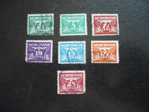 Stamps-Netherlands-Scott#243a-243g,j,k,n - Used Part Set of 7 Stamps