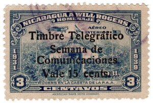 (I.B) Nicaragua Telegraphs : Will Rogers 15c