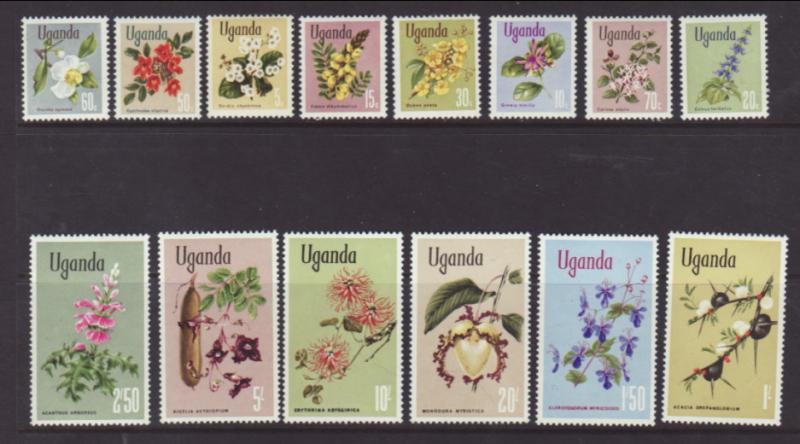 Uganda 115-129 Flowers MNH VF