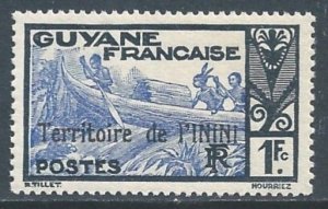 Inini #26 NH 1fr French Guiana Shooting Rapids Issue Ovptd. Territoire ...