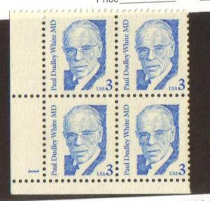 #2170 MNH block of 4 #1 3c Paul Dudley White 1986-94 Issue