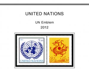 COLOR PRINTED UNITED NATIONS 1951-2010 STAMP ALBUM PAGES (373 illustr. pages)