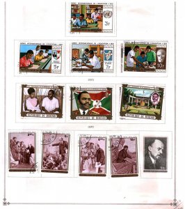 Collection, Burundi Part B Scott Album Page, 1963/1977, Cat $76, Mint & Used