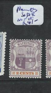 MAURITIUS (P0606BB) ARMS 2C  SG128  MNH