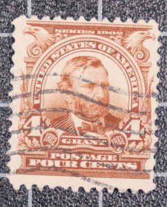 Scott 303 - 4 Cents Grant - Used - Nice Stamp - SCV - $2.25