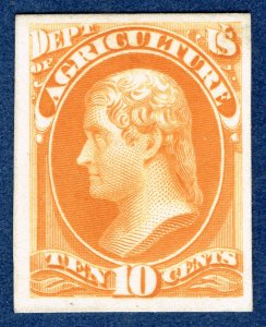[st1635] USA 1873 Scott #O5P4 10¢ Agriculture Official Proof on Card