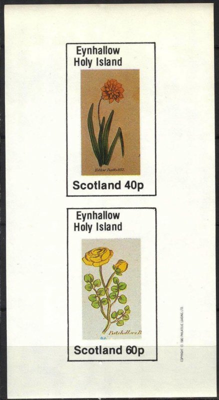{E140} Eynhallow Scotland Flowers (2) Sh.2 Imperf. MNH Cinderella !!