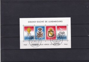 SA26d Luxembourg 1985 40th Anniv of the World War II Armistice, used minisheet