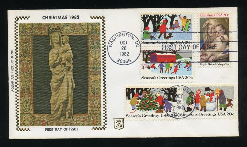 US 2026,2027-30 Christmas 1982 Zaso Z Silk Cachet FDC UA