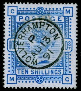 SG183, 10s ultramarine, VFU, CDS. Cat £525. MG