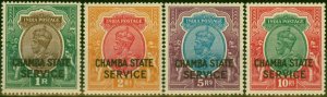 Chamba 1930-39 Set of 4 High Values SG057-060 Fine MNH