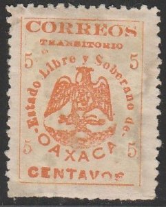 MEXICO 418, 5¢ OAXACA TRANSITORY, MINT, NH. VF.