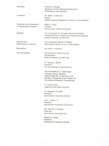 USPS 1st Day Ceremony Program #2040 German Immigration 300th Concord 1983