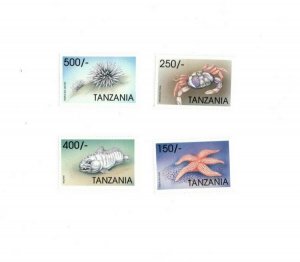 Tanzania 1998 - Marine life - Set of 4 Stamps - MNH