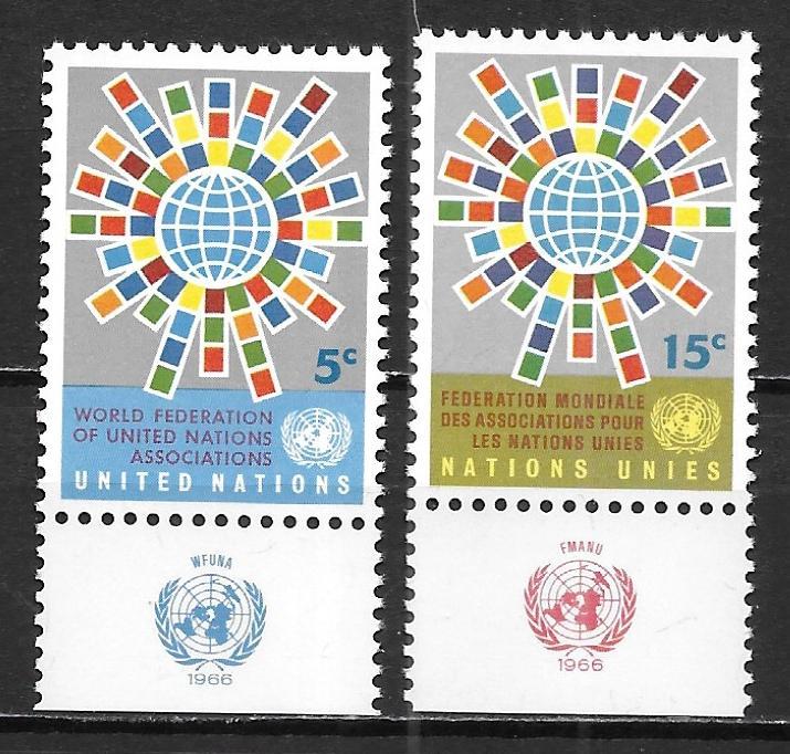 United Nations 154-55 WFUNA set with MI Tab MNH