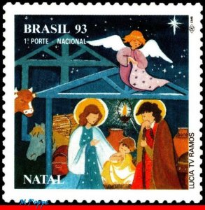 2437 BRAZIL 1993 CHRISTMAS, RELIGION, HORSE, COW, HOLY FAMILY, MI# 2563, MNH