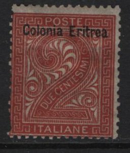 ERITREA, 2,  MINT HINGED ,  OVERPRINTED ISSUE OF 1892