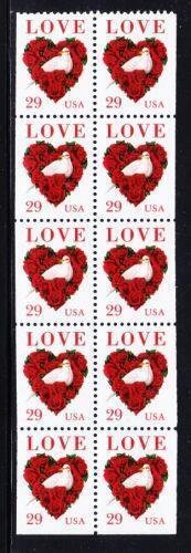 U S Scott # 2814a   29c Love Stamp Pane of 10 VF Mint NH