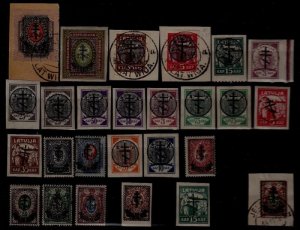 Latvia/Russia West army 2N1/36/ 26 mint/used values/ all signed/ SCV619