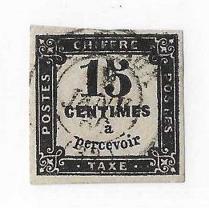 France Sc #J4 15c centimes  postage due  used  with SON CDS choice VF