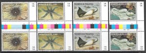 Norfolk Island Scott 377-380 MNH Marine Life Gutter Pair Set of 1986 Starfish