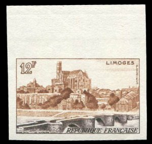 France, 1950-Present #763 (YT 1019) Cat€23, 1955 Limoges, imperf. sheet mar...