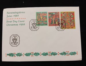 D)1981, NORWAY, FIRST DAY COVER, ISSUE, CHRISTMAS, SKJAK TAPESTRY, THE KINGS,