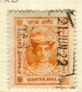 INDIA;  INDORE 1904 early Holkar III issue fine used 1/2a. value