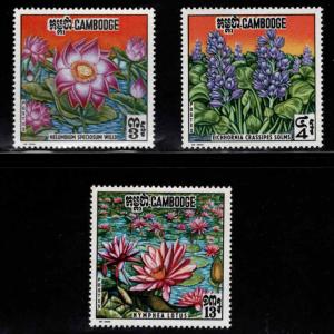 Cambodia Scott 231-233 MNH**  Flower stamp set CV $5.10