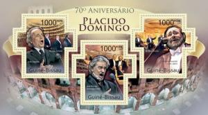 GUINE BISSAU 2011 SHEET PLACIDO DOMINGO JOSE CARRERAS PAVAROTTI OPERA TENORS