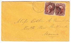 US 75 Pair on Cover From Virginia City N.T. (Nevada Territory) to Maine SCV$1550