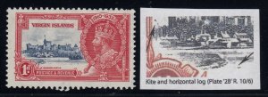 Virgin Islands, SG 103l, MLH Kite and Horizontal Log variety